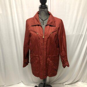 Coldwater Creek Maroon Rust Jacket Womens Size 12 Lightweight Zippered Coat